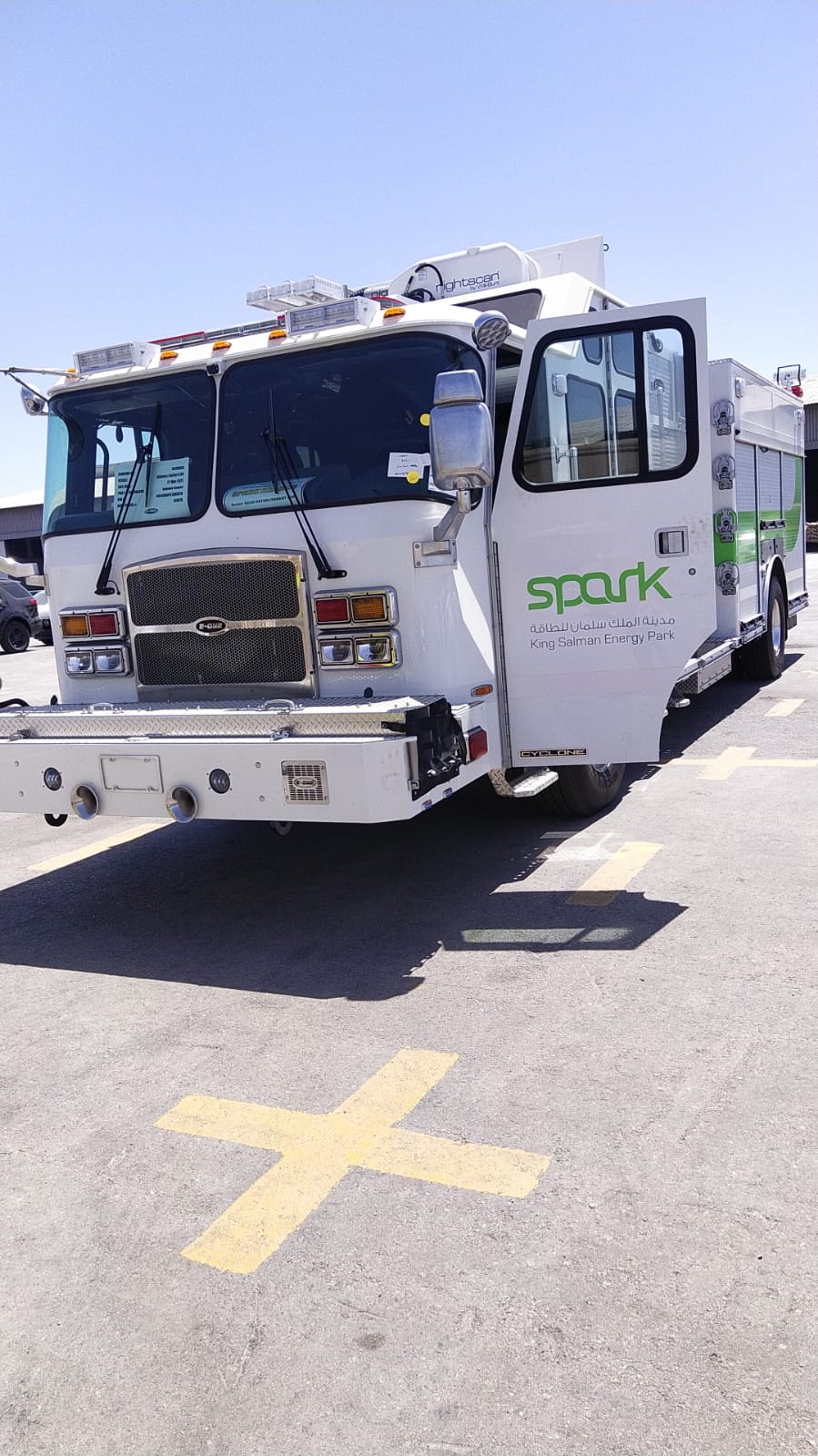 New white color fire truck